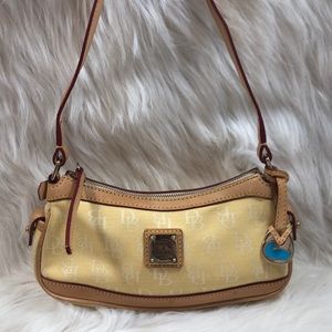 Authentic Dooney & Bourke Yellow Sign Shoulder Bag